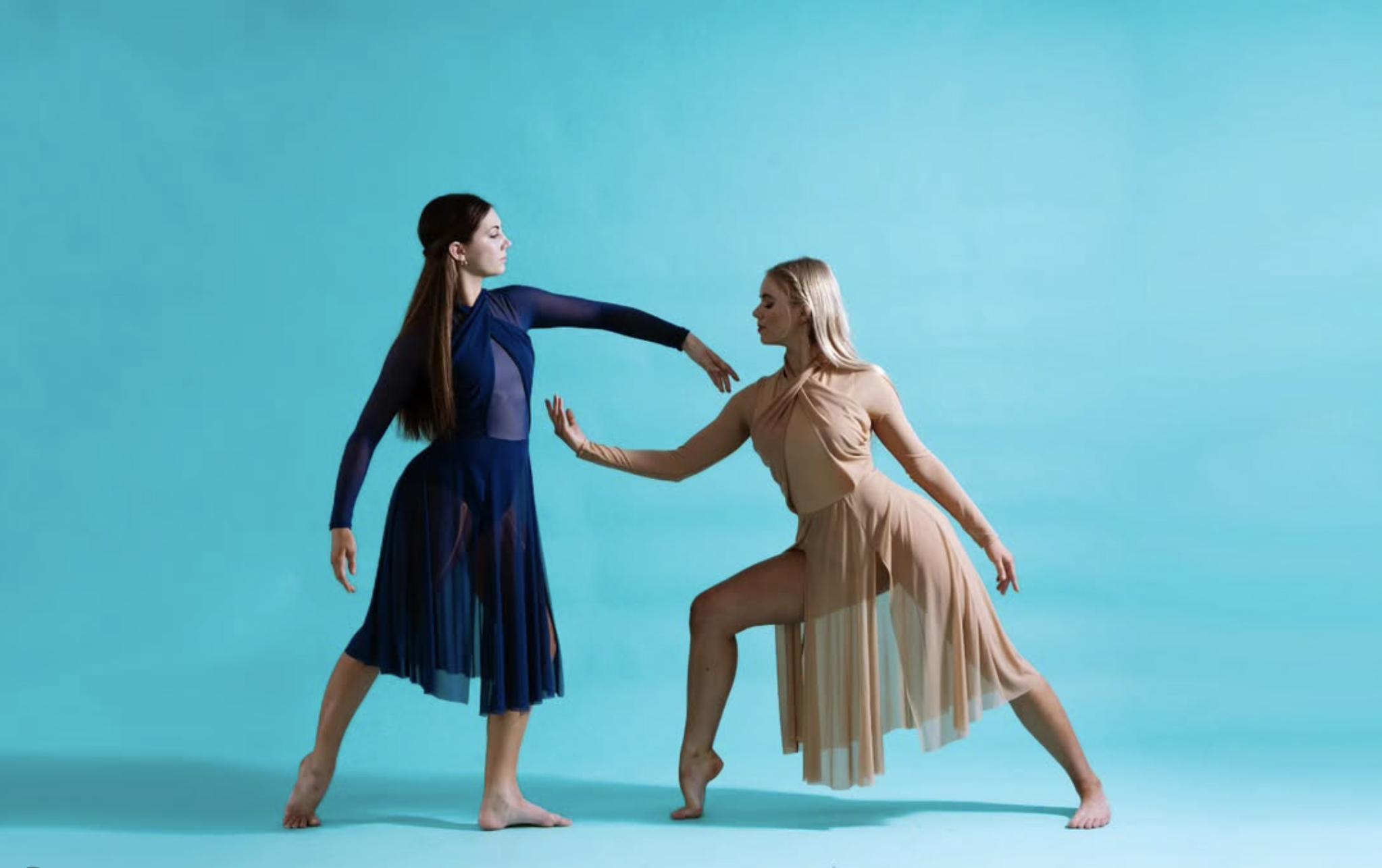Stage Door Academy lyrical dancers performing a studio duet.